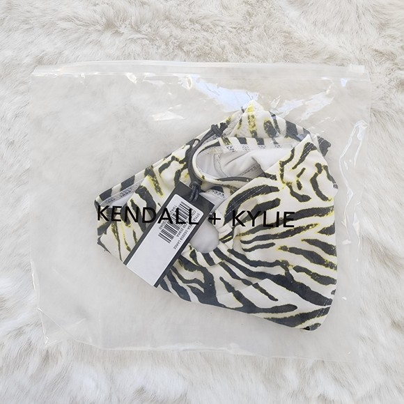 KENDALL + KYLIE O-Ring Cheeky Bikini Bottoms Acid Zebra Large - Picture 2 of 5